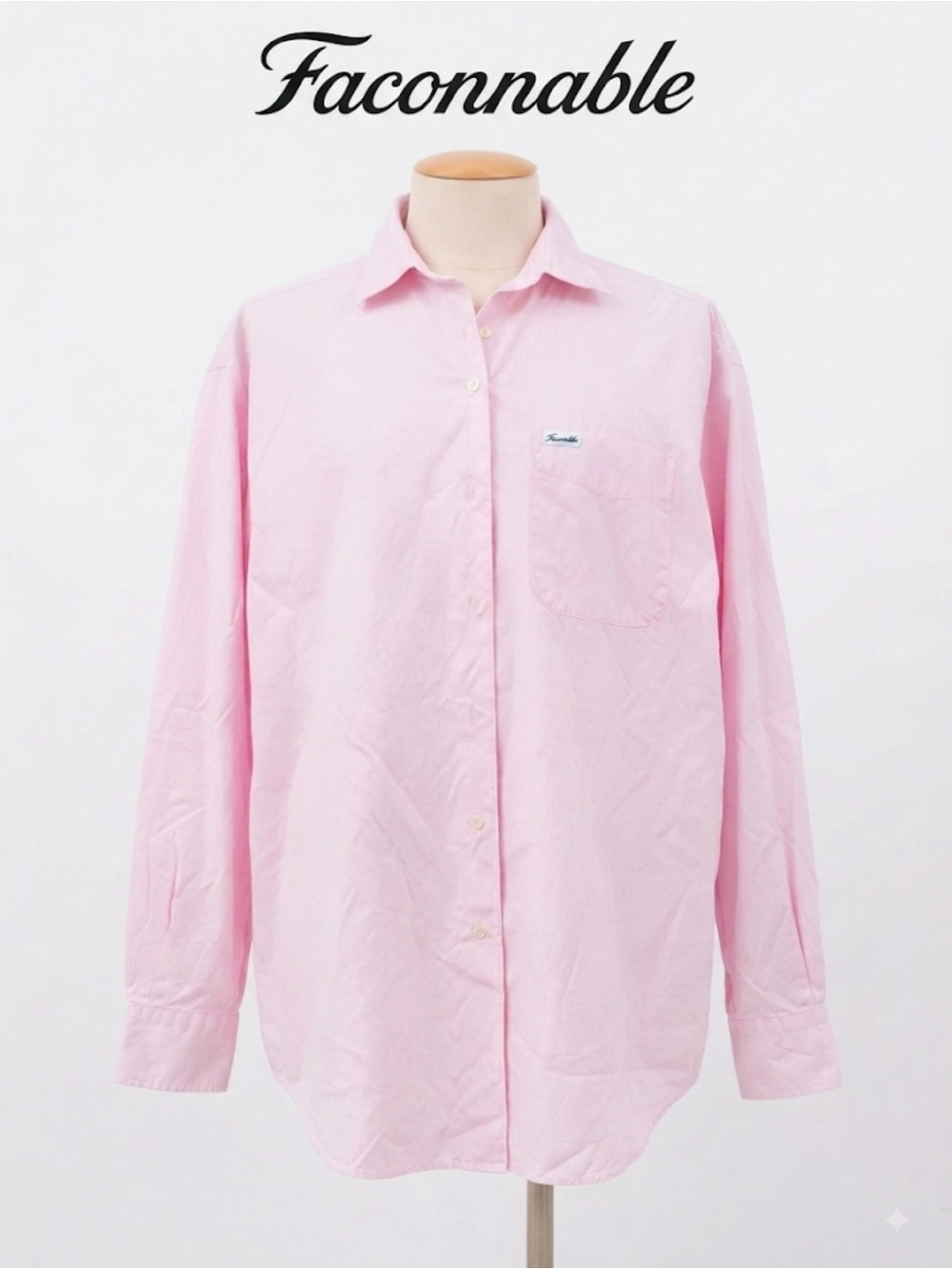 Faconnable Men's Pink Button-Up Shirt Size L READ 0130
